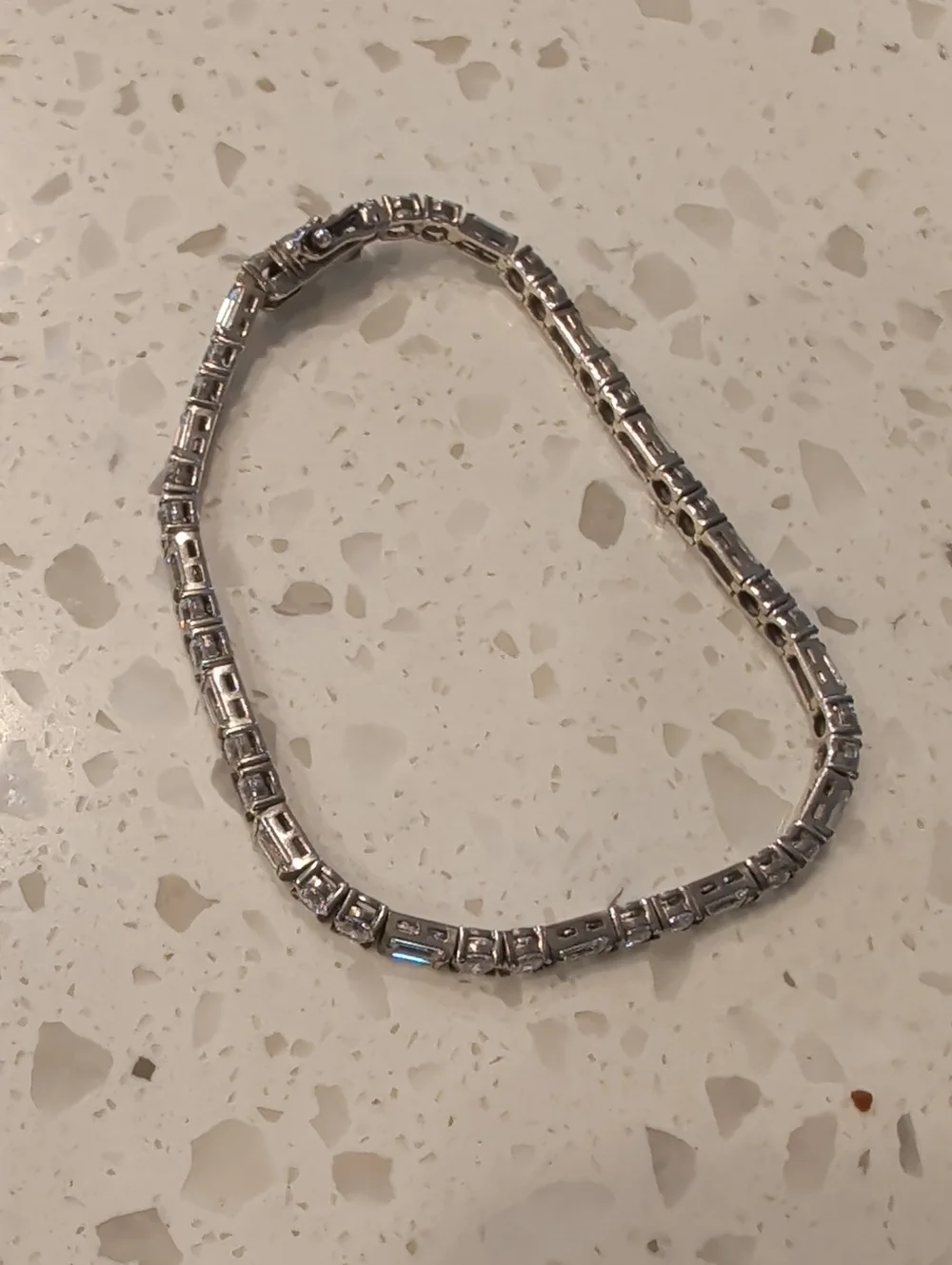 Sterling Silver & Crystal Tennis Bracelet - Picture 5 of 5